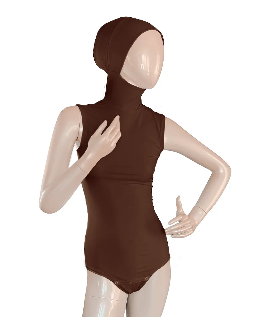 Amirabody Hijab Bodysuit Sleeveless - Chocolate