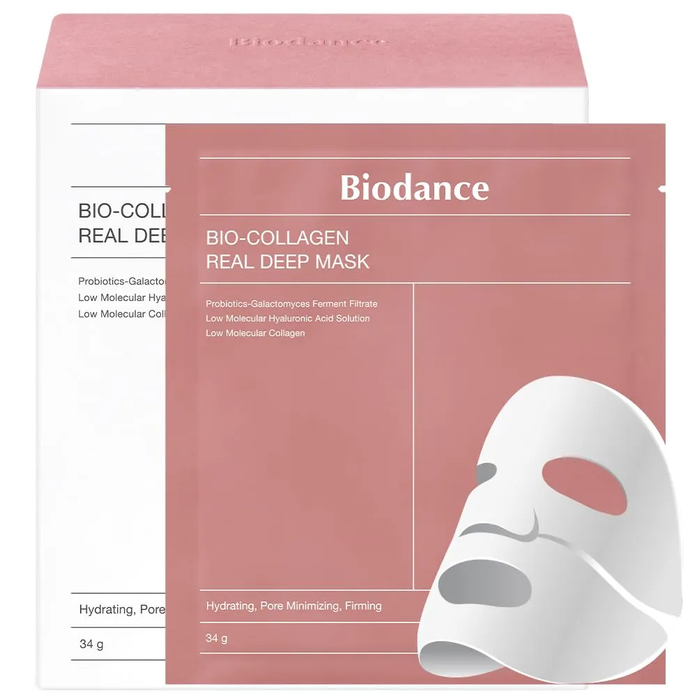 BIODANCE Bio-Collagen Deep Hydrating Overnight Mask for Pore Minimizing and Elasticity Improvement - 34g x 4 Ea