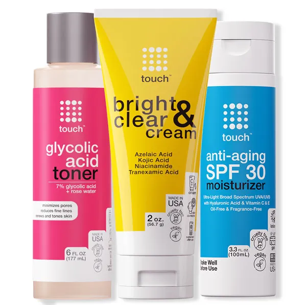 Bright & Clear Bundle - Glycolic Acid Toner, Bright & Clear Cream, SPF30 Moisturizer