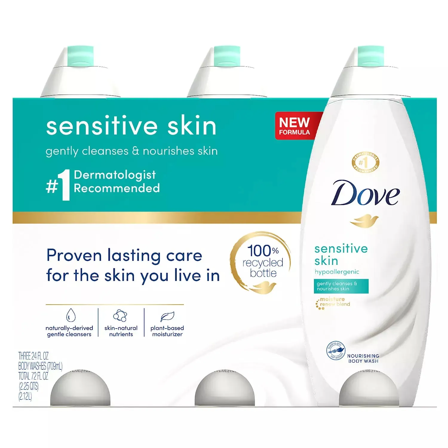 Dove Nourishing Body Wash, Sensitive Skin (24 fl. oz., 3 pk.)