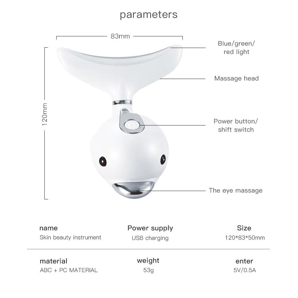 Facial Neck Massager Skin Lifter and Wrinkle Remover- USB Charging