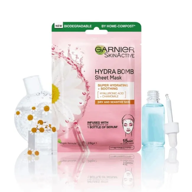 Garnier Skin Active Hydra Bomb Hyaluronic Acid Chamomile Soothing Sheet Mask