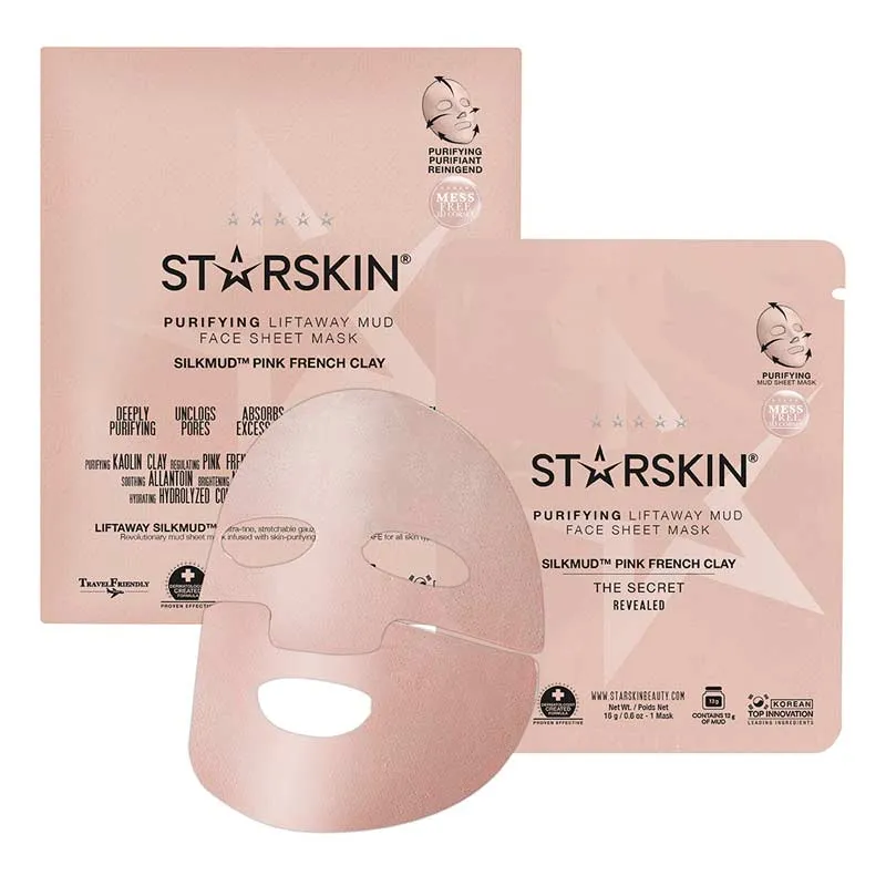 STARSKIN SILKMUD Pink French Clay Purifying Mud Sheet Mask