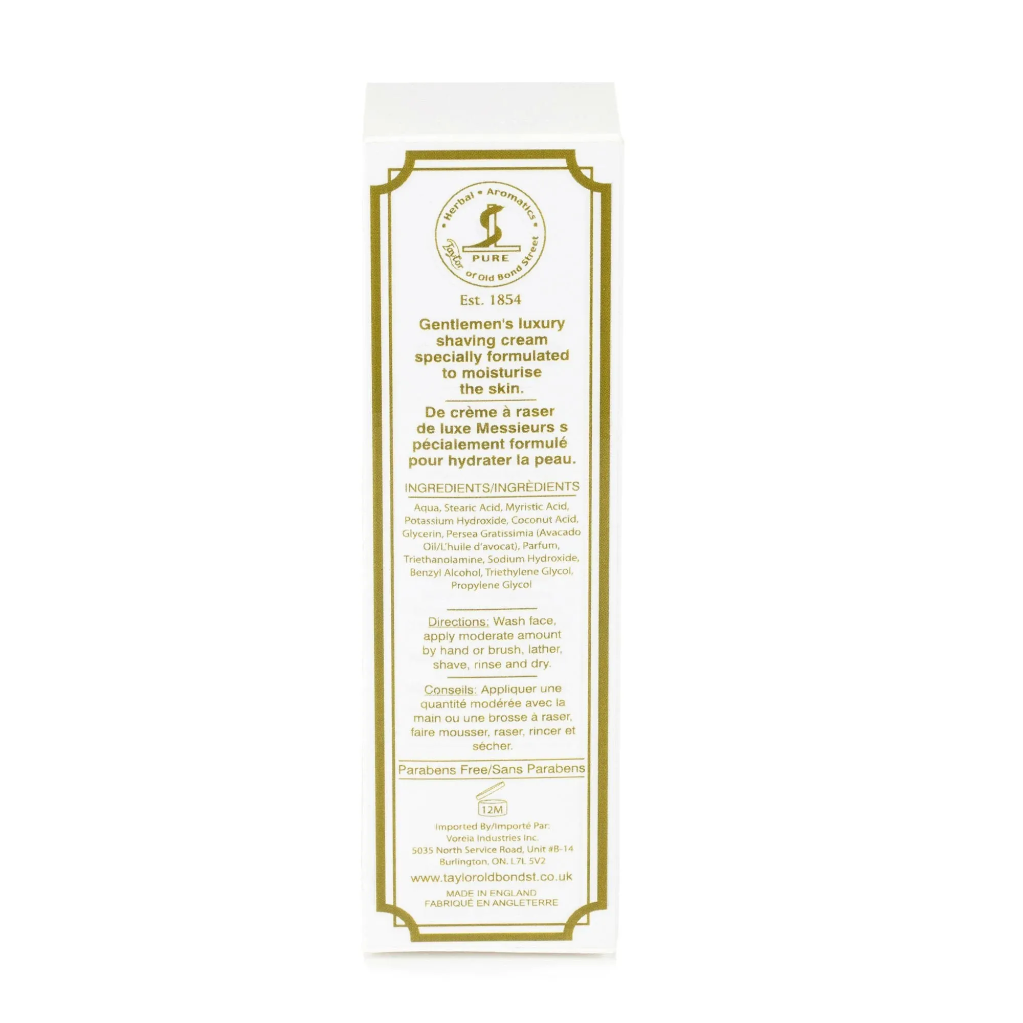 Taylor of Old Bond Street Classic Shaving Cream Travel Tube, Avocado