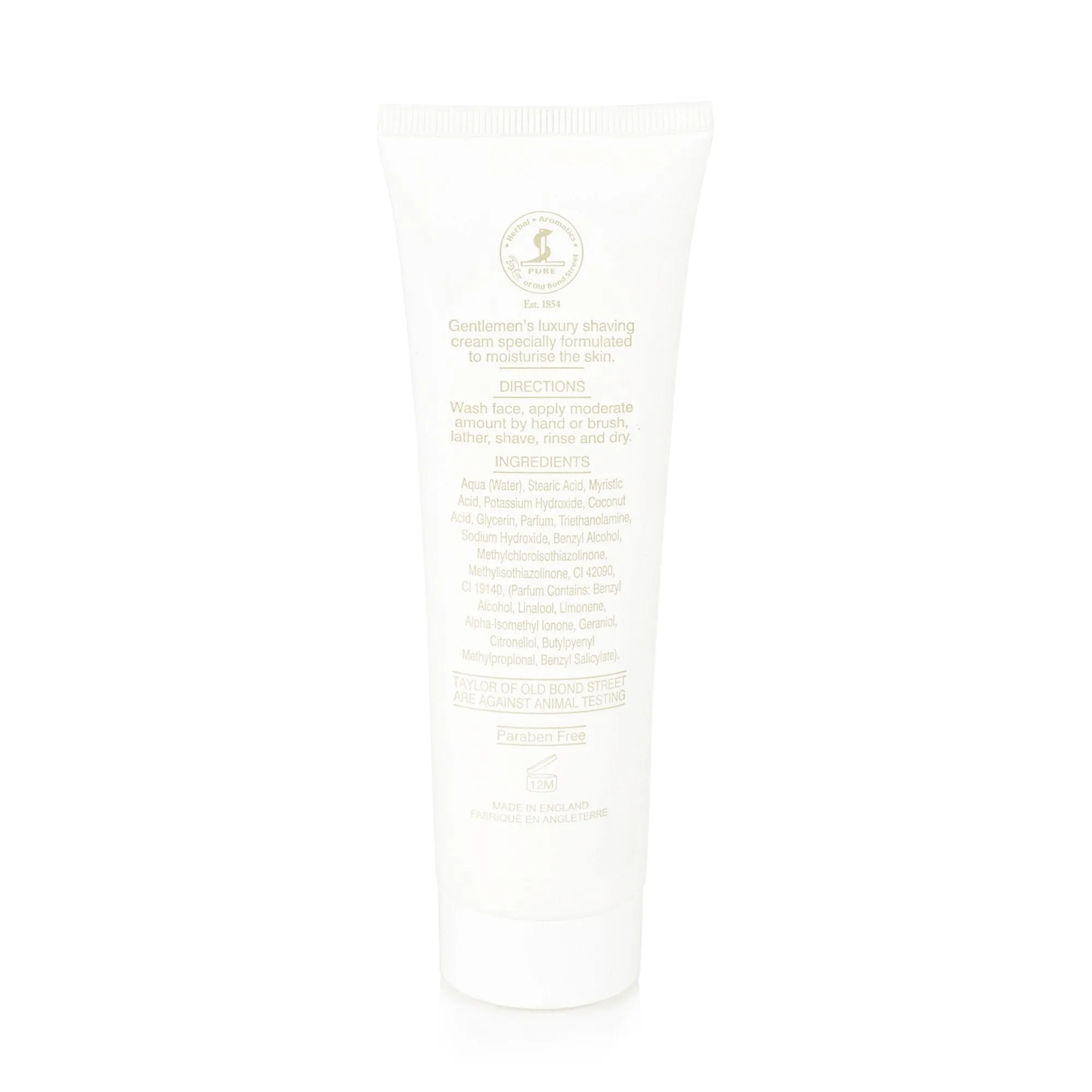 Taylor of Old Bond Street Classic Shaving Cream Travel Tube, Avocado